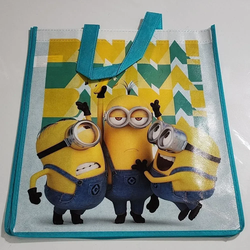 Despicable Me Teal & Yellow Minions Tote Halloween Trick or Treat Bag NEW